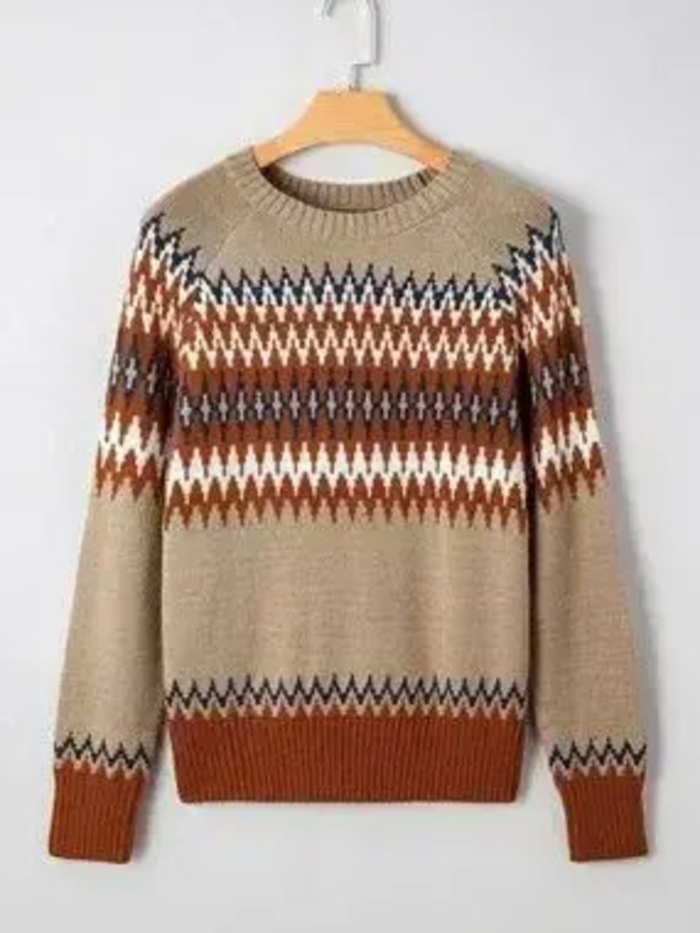 Color Block Crew Neck Sweater - Picture 5 of 10